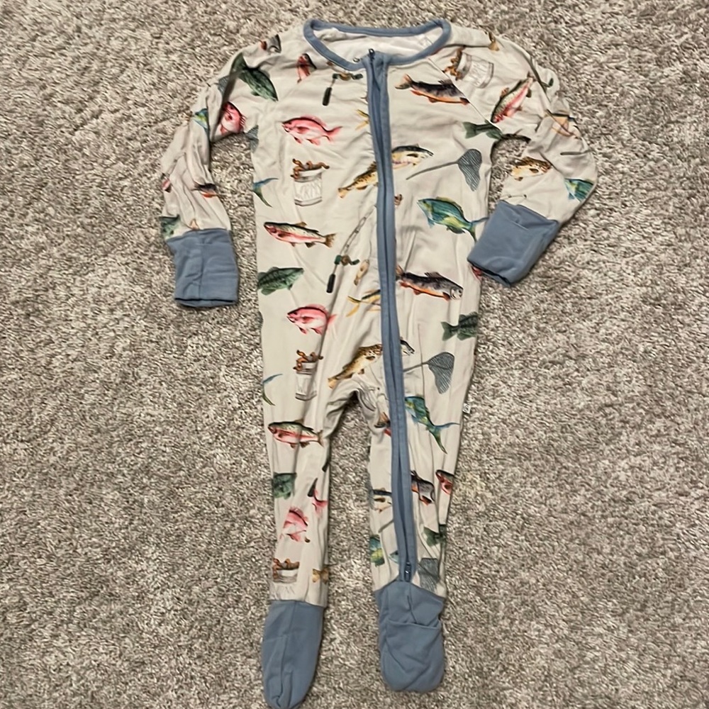 Caden Lane Fish Footed Pajamas 3-6M